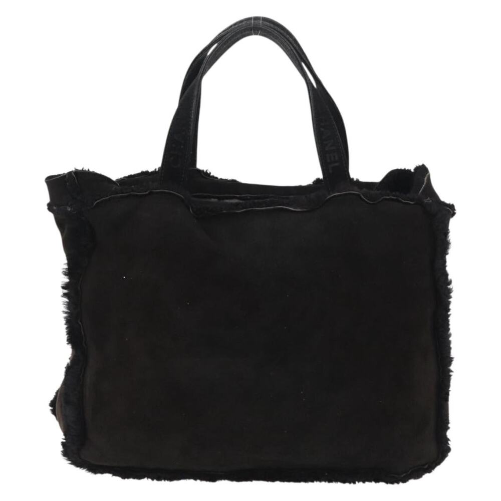 Chanel Canvas Tote Bag Mouton Black
